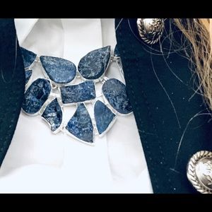 Protective “stone of the Sky” Rough Lapis in 925 Silver necklace